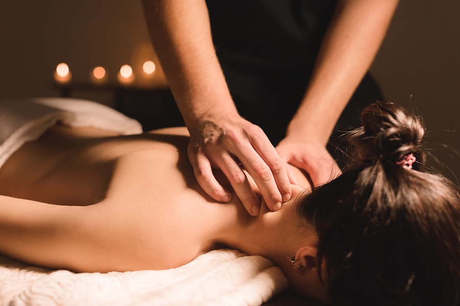 woman getting a neck massage