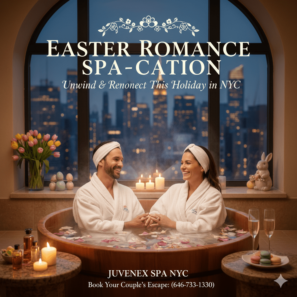 2026 Where should I go for New Years vacation? and relaxing place in New York NYC, Spa & Massage - Couple Receiving Back Massage Together At Spa Salon, Smiling To Camera. Wellness, Beauty Treatment, Massage Therapy . Masseurs Massaging Spouses For Relaxation. Selective Focus