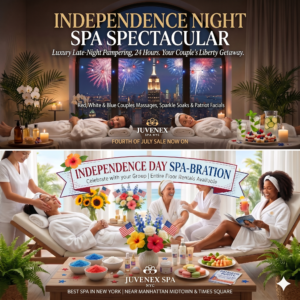 Independence Night Spa Spectacular: The ultimate late-night couple's getaway. Enjoy side-by-side massages, romantic Sparkle Soaks, and rejuvenating Patriot Facials while taking in views of the city.